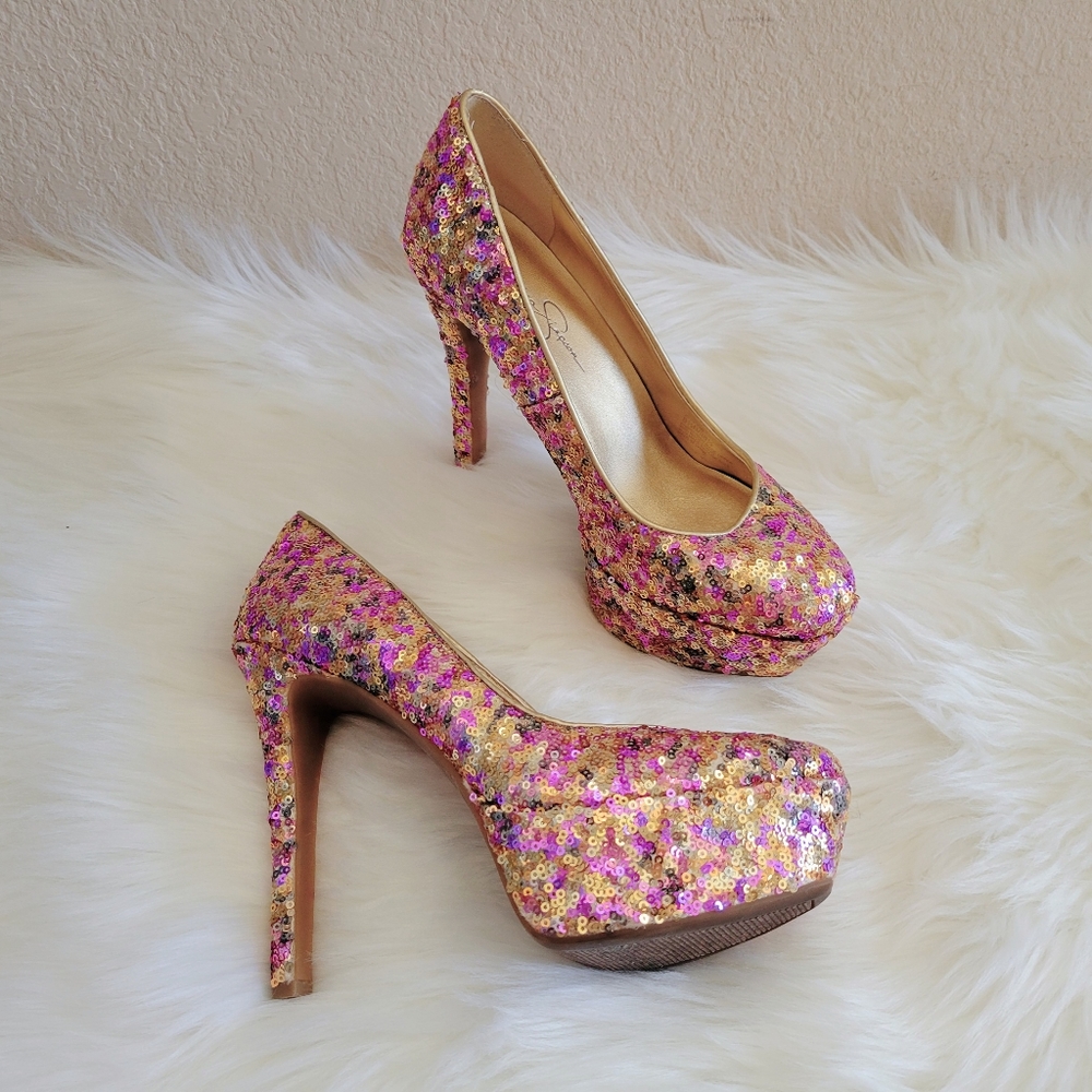 Jessica Simpson Sparkly Sequin Heels